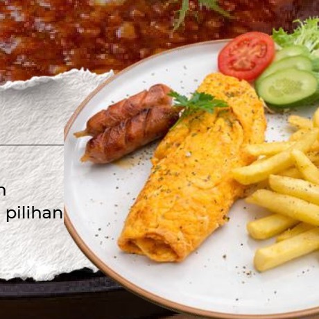 Omelette Sausage & Fries